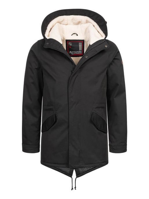 Parka de invierno para hombre Alessandro Salvarini con forro de peluche y capucha - Image 1