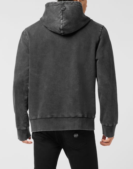 Washed Hoodie Sweatshirt Plein Eagle - Image 4