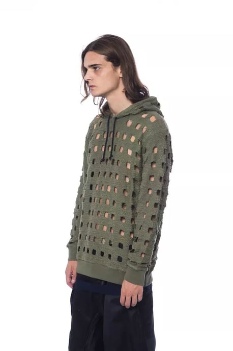 Sudadera de punto con corte Verde Militar - Image 2