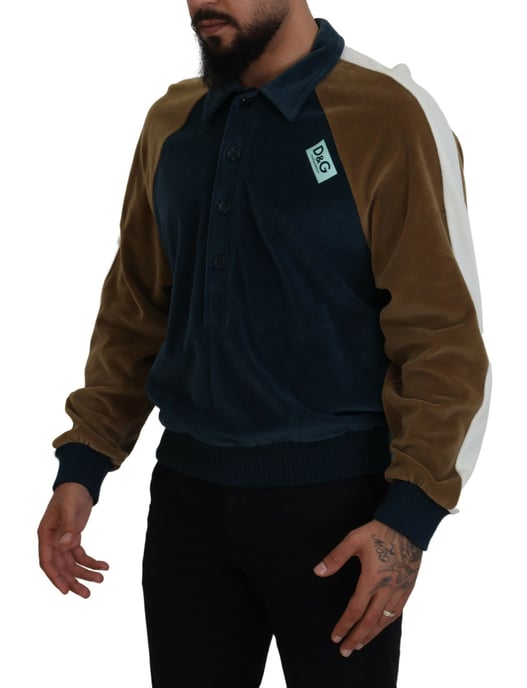 Sudadera de felpa con bloque de color y cuello alto - Image 2