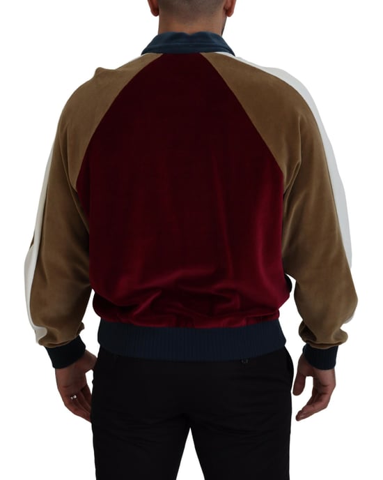 Sudadera de felpa con bloque de color y cuello alto - Image 3