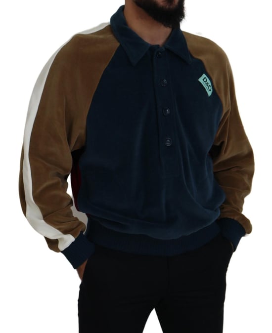 Sudadera de felpa con bloque de color y cuello alto - Image 5