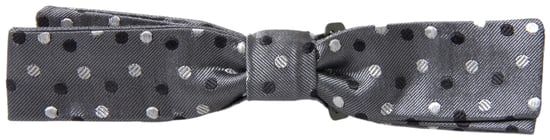 Corbata de moño gris con lunares - Image 3