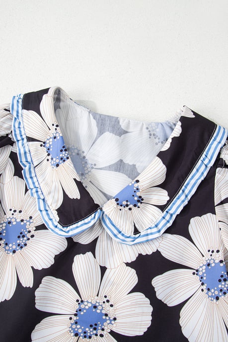 Blusa Floral Peter Pan con Mangas con Lazo - Image 6