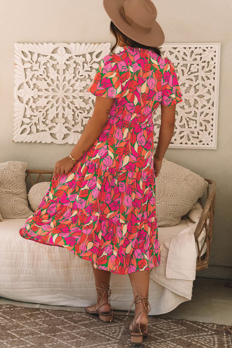 Vestido Midi con Estampado Floral de Corte Suelto - Image 2