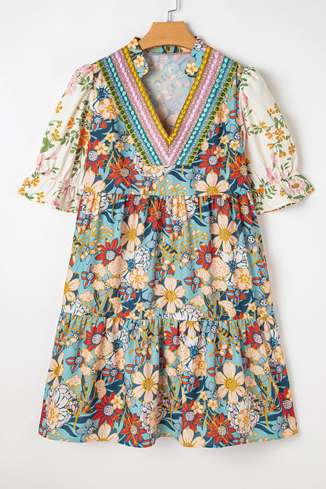 Vestido Mini con Estampado Floral y Bajo Asimétrico - Image 4