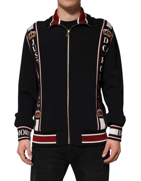 Chaqueta con cremallera de letras de corona - Image 1