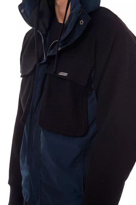 Chaqueta con Capucha Estilo Bicolor - Image 3