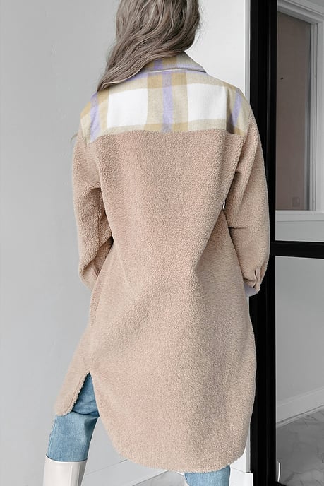 Chaqueta de Cuadros de Forro Polar Sherpa - Image 3
