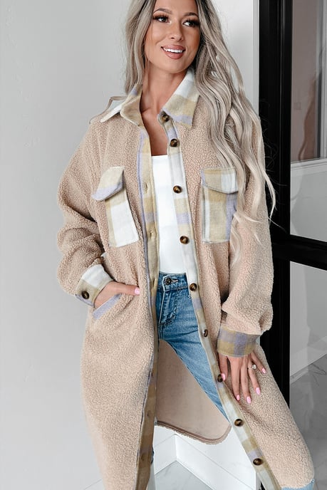 Chaqueta de Cuadros de Forro Polar Sherpa - Image 5