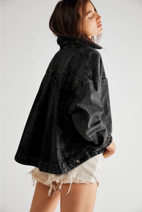 Chaqueta de mezclilla oversized de manga larga - Image 2