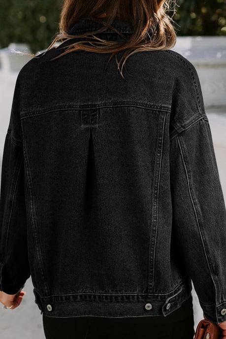 Chaqueta de mezclilla oversized de manga larga - Image 5