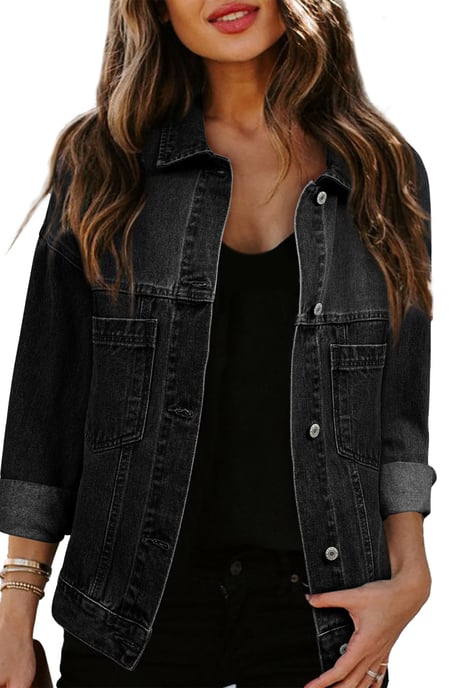 Chaqueta de mezclilla oversized de manga larga - Image 6