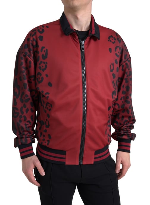 Chaqueta Bomber de Leopardo Roja - Image 1