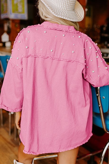 Chaqueta de mezclilla Pearl con dobladillo deshilachado - Image 3