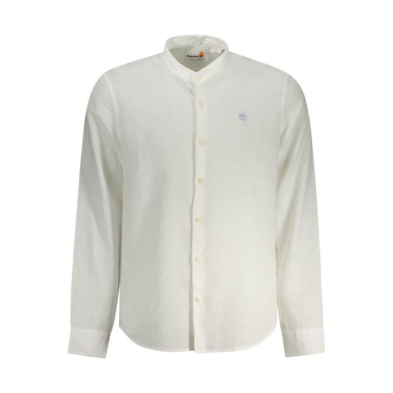 Camisa de lino de cuello mandarín de manga larga - Image 1