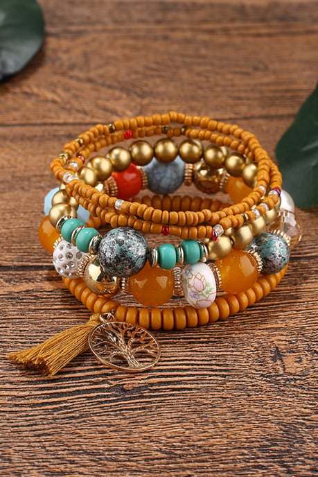 Conjunto de Pulseras de Cuentas con Charm del Árbol de la Vida - Image 3