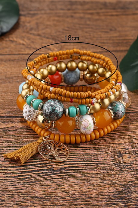Conjunto de Pulseras de Cuentas con Charm del Árbol de la Vida - Image 4