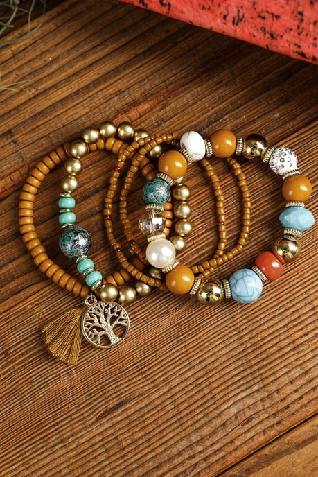 Conjunto de Pulseras de Cuentas con Charm del Árbol de la Vida - Image 5