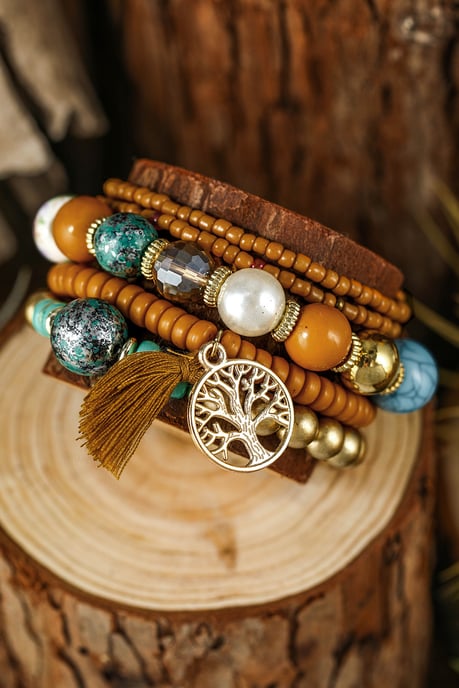 Conjunto de Pulseras de Cuentas con Charm del Árbol de la Vida - Image 6