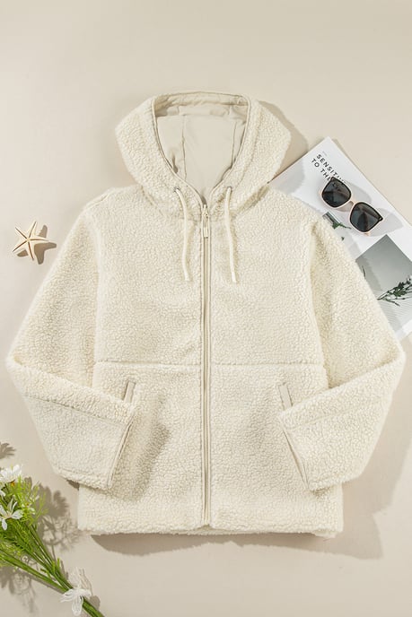 Chaqueta de forro polar Sherpa con capucha - Image 3
