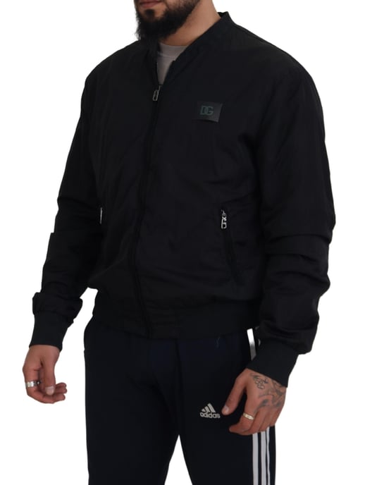 Chaqueta Bomber Negra Estilo Casual - Image 2