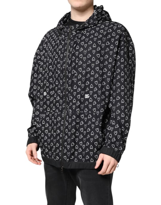 Chaqueta con cierre y estampado de corazones - Image 3