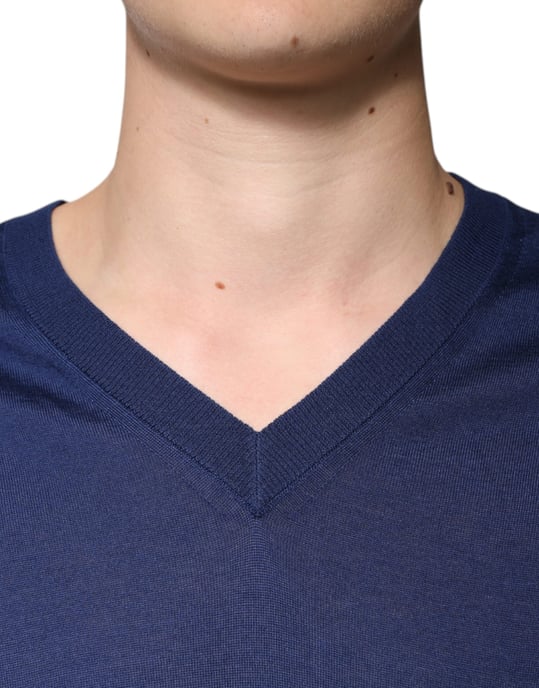 Suéter de punto clásico con cuello en V - Image 5