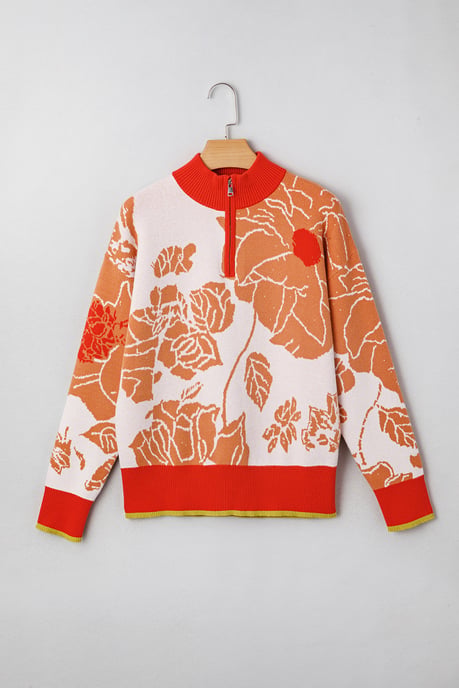 Suéter con cremallera de estampado floral - Image 3