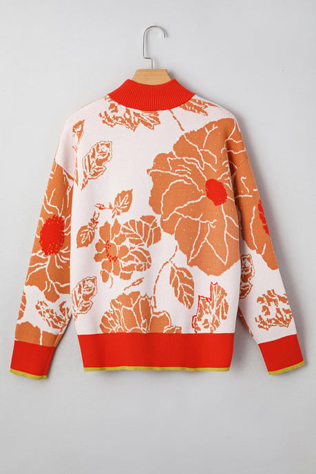 Suéter con cremallera de estampado floral - Image 4