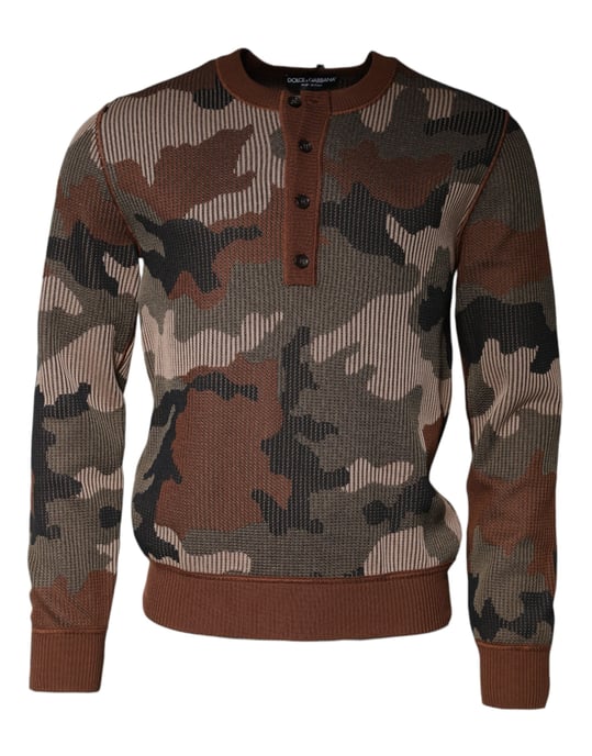 Suéter Henley de punto con camuflaje - Image 2