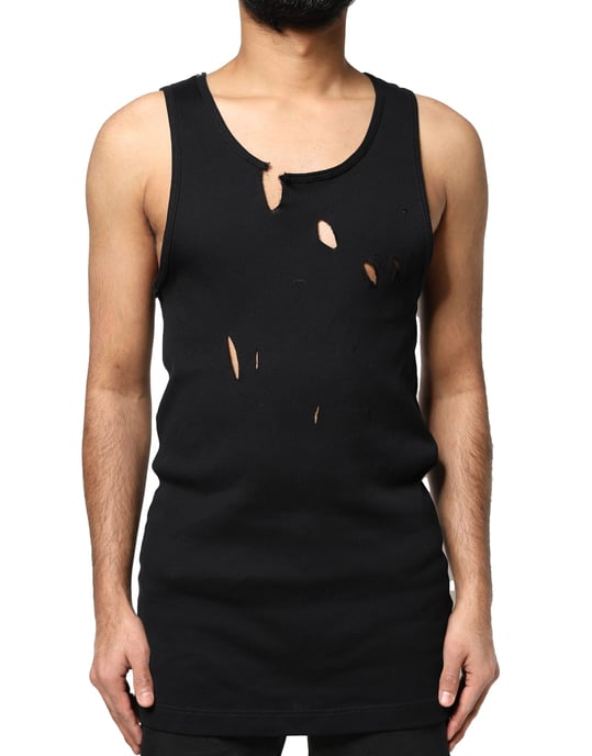 Camiseta sin mangas de canalé desgastada - Image 1