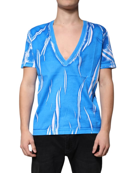 Camiseta de cuello en V con estampado abstracto - Image 2