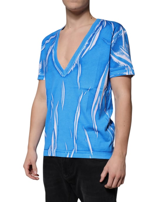 Camiseta de cuello en V con estampado abstracto - Image 3