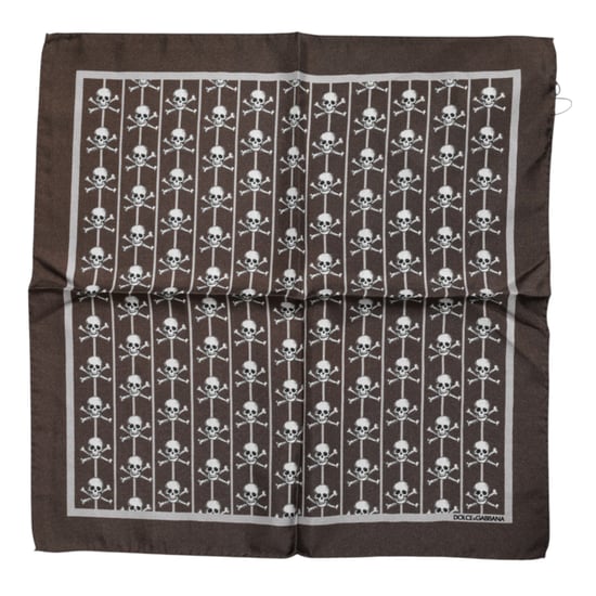 Pañuelo de bolsillo con estampado de calaveras de seda - Image 3