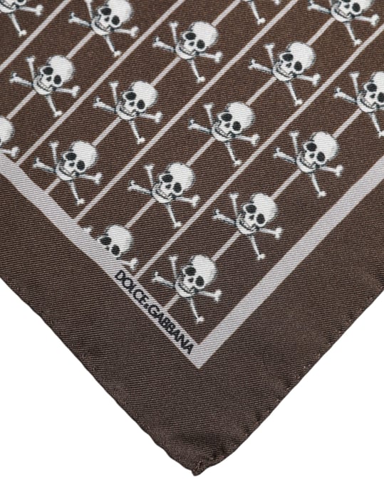Pañuelo de bolsillo con estampado de calaveras de seda - Image 4