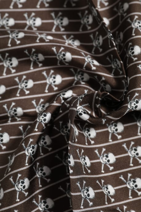 Pañuelo de bolsillo con estampado de calaveras de seda - Image 5