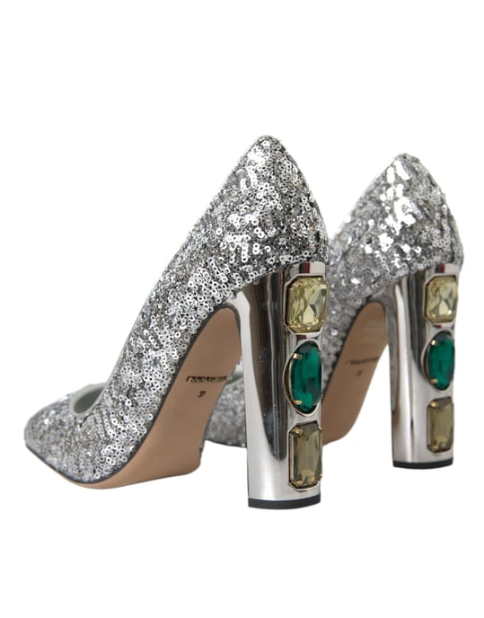 Zapatos de Tacón con Detalle de Joya y Lentejuelas - Image 4