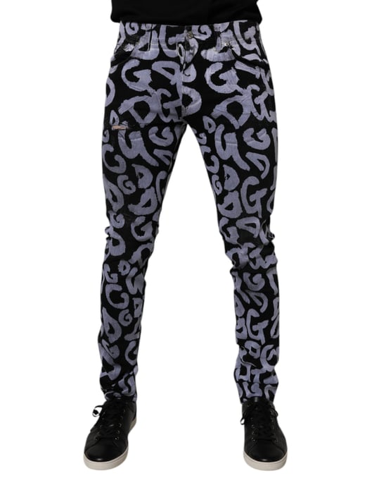 Jeans Ajustados con Estampado de Graffiti - Image 2