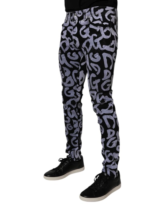 Jeans Ajustados con Estampado de Graffiti - Image 3