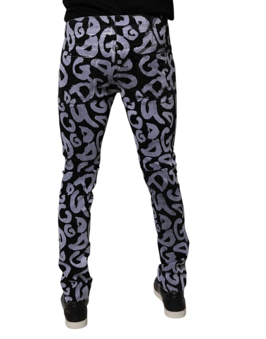 Jeans Ajustados con Estampado de Graffiti - Image 4