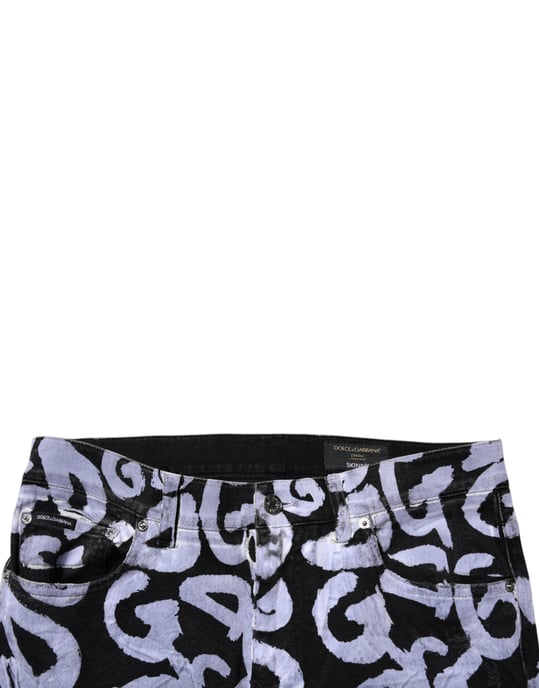 Jeans Ajustados con Estampado de Graffiti - Image 5