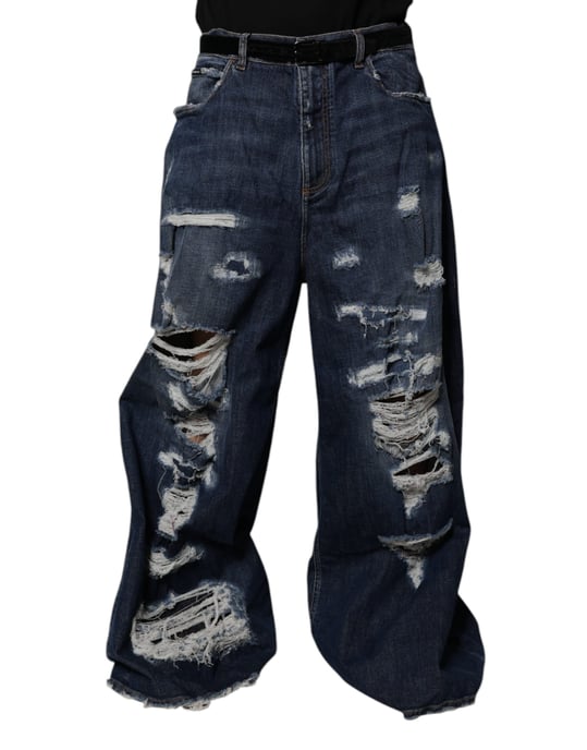 Jeans de Pierna Ancha Desgastados - Image 1