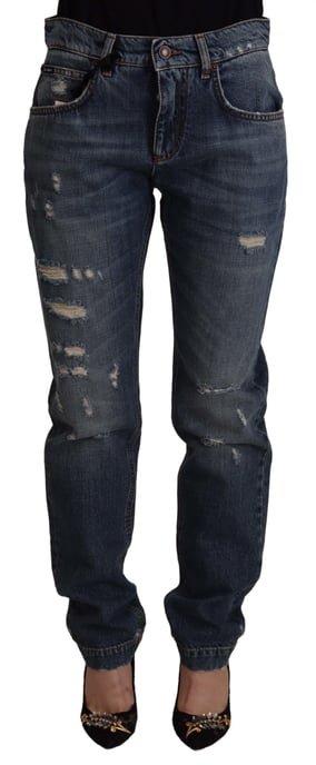 Jeans Rotos Dolce Gabbana de Mezclilla Desgastada - Image 1