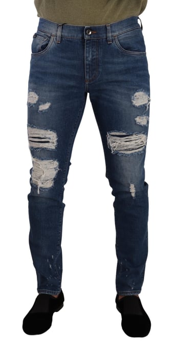 Jeans Rotos de Corte Ajustado - Image 1