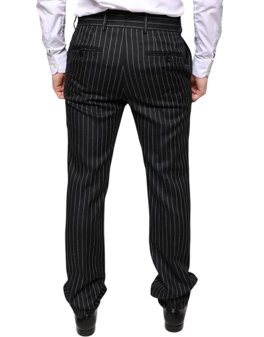 Pantalones de rayas clásicos de corte ajustado - Image 4