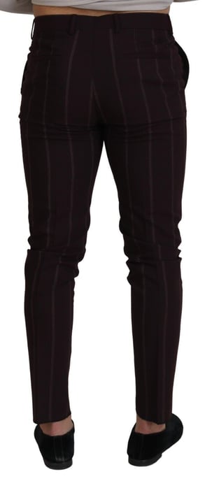 Pantalones de vestir a rayas con ajuste entallado - Image 3