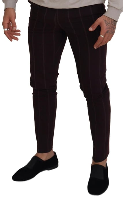 Pantalones de vestir a rayas con ajuste entallado - Image 4