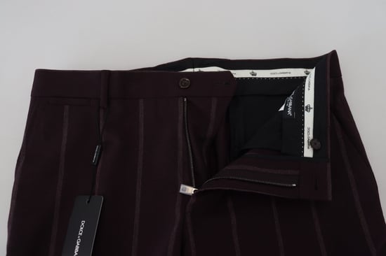 Pantalones de vestir a rayas con ajuste entallado - Image 5