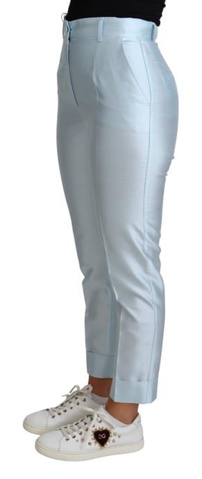 Pantalones de Seda Light Blue de Dolce Gabbana - Image 2